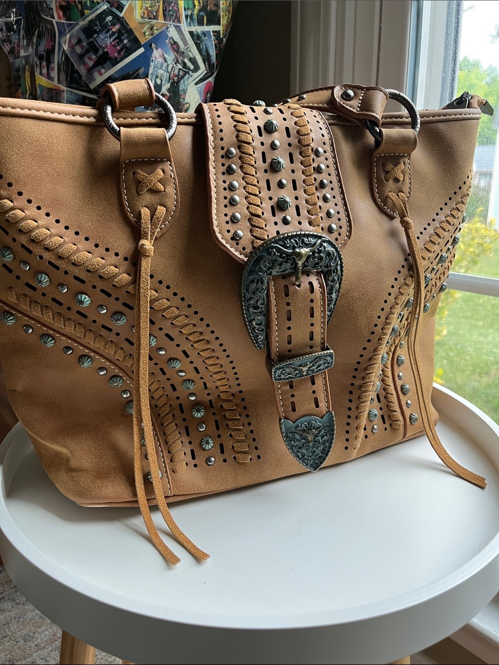 Montana West Western Studded Shoulder Bag